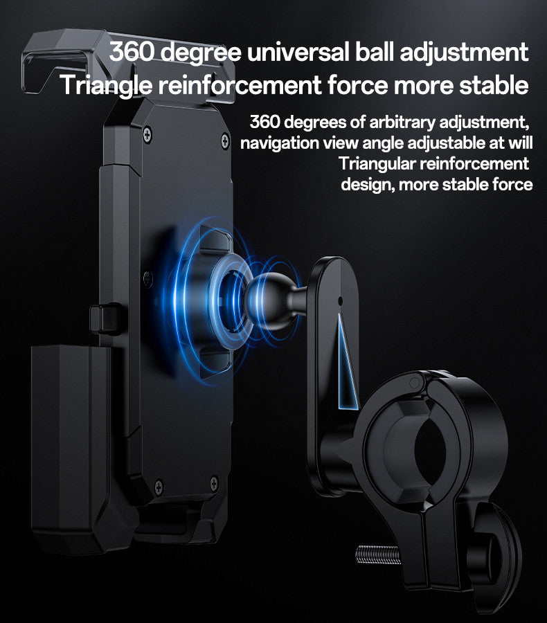 360-Degree Universal Bicycle Phone Holder | Adjustable Ball & Secure Mechanical Locking System - Non-shaking, Stable Mount