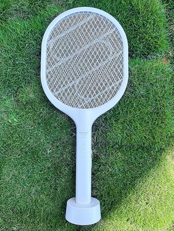 2 in 1 Dual Modes Electric Bug Zapper : Handheld Fly Swatter with USB Rechargeable Base Mosquito Killer with Purple Mosquito Light for Home Bedroom Kitchen Office Backyard Patio Camping