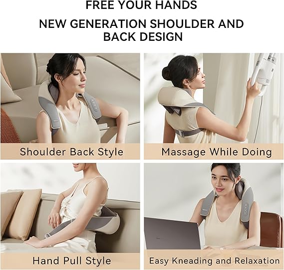 SORELAX Mini Shiatsu Neck Massager, Shoulder Neck Massager with Heat for Pain Relief Deep Tissue, Neck, Back, Shoulder, Leg Electric Kneading Massager, Perfect Gifts for Men Women Dad Mom