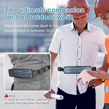 Waist Fan, Belt Fan, Portable Cooling Fan With Charging Function 15H Working Time, Strong Wind Power for Full Body Cooling fan, 3 Speeds, Shirt Fan for Jobsite, Farming, Fishing, Sports and Travelling