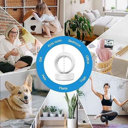 ADAK Anti-Gravity Cool Mist Humidifier with Night Lamp - 680ml Portable Air Humidifier, Levitating Water Drops, 4-Hour Timer, Spill-Proof Design for