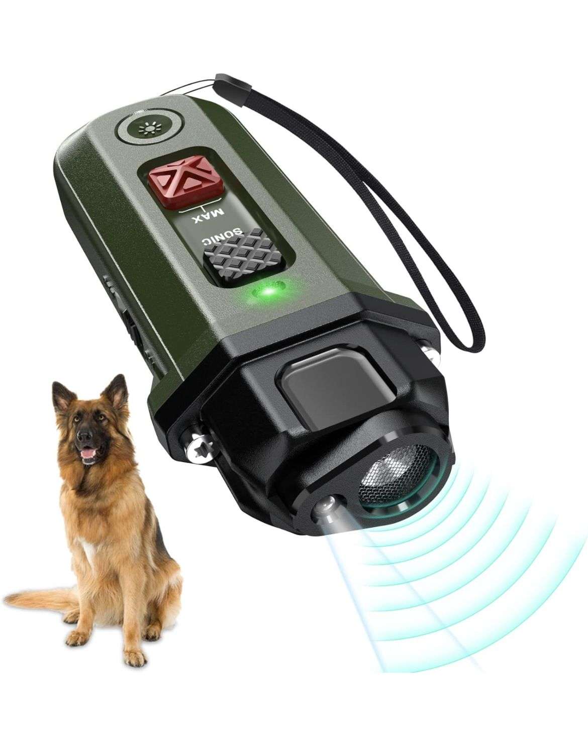 Dog Barking Control Devices – Enhanced Ultrasonic Rechargeable Anti-Barking Device with LED Strobe Light, Handheld Dog