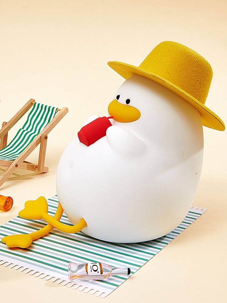 Happy Duck Kids Night Light, Dimmable Silicone Lamp for a Soothing Bedtime Ambiance, Cute and Soft Silicone Nightlight for Children