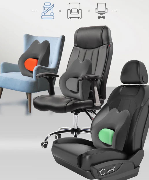 Sanlead Patent PU Leather Size Adjustable Memory Foam Car Seat Lumbar Back Support Cushionm