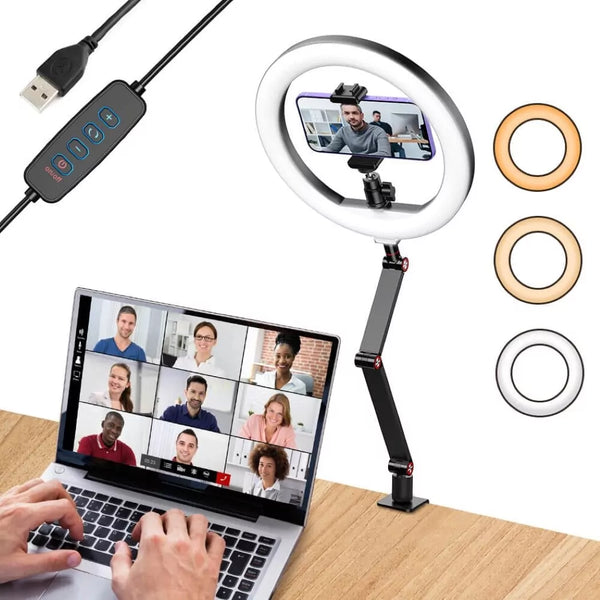 Apexel APL-FL20 Desk Mount Kit with Ring Light Kit