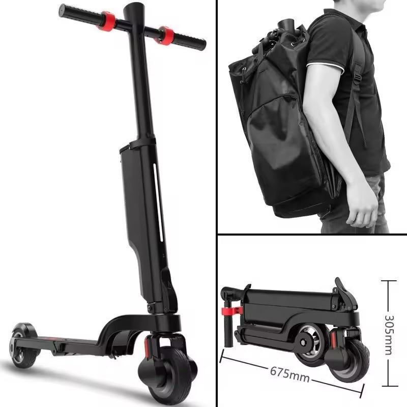 HARLEY FITNESS X6 E-Scooter in Black, Up to 20km Range, Top Speed of 25km/h, Triple-Fold Ultra-Compact Design