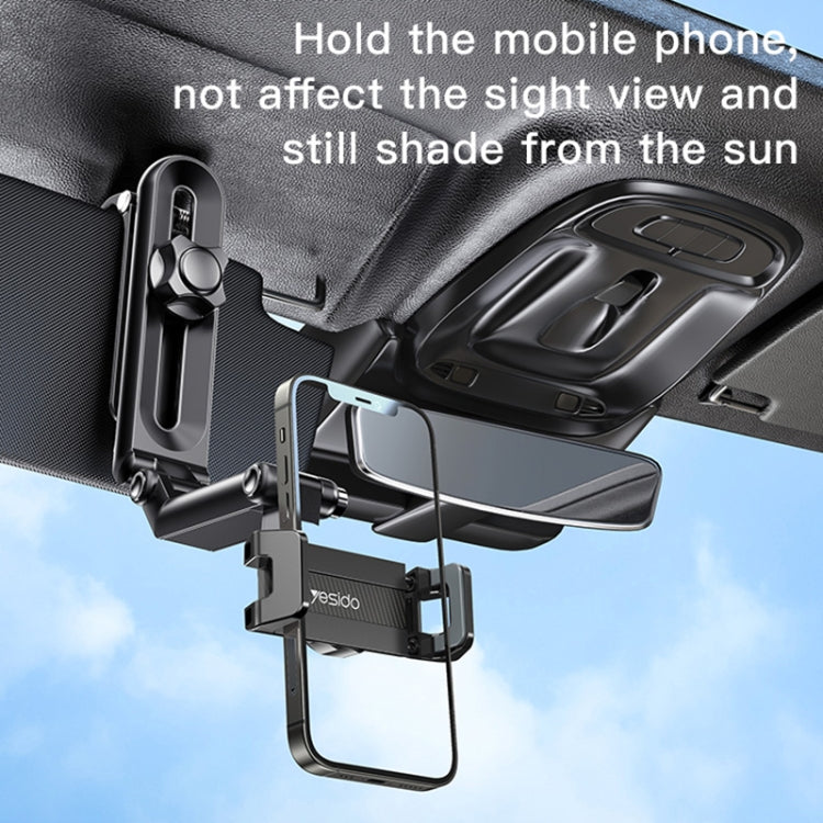 Car Sun Visor Phone Holder - Universal Clip, 360° Adjustable, Foldable Design with Non-Slip Silicone Pad