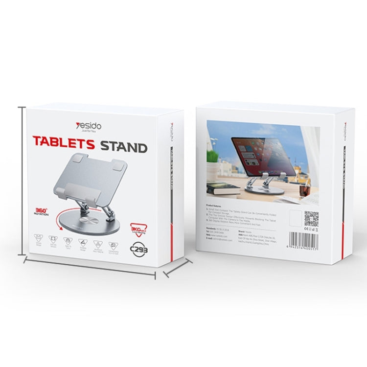360 Degree Rotating Foldable Tablet Stand Holder | Adjustable Height, Durable Aluminum-Plastic Alloy, Compatible with 4.5-13 Inch Tablets (Silver)
