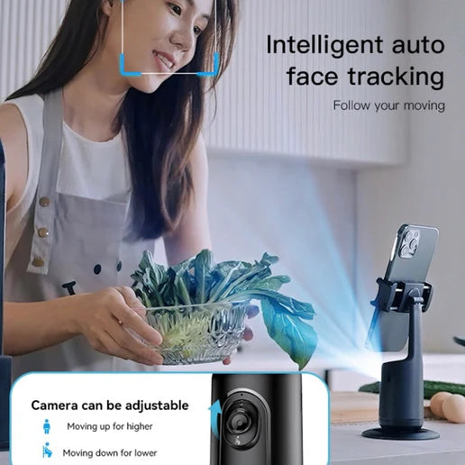 Yesido SF15 Intelligent Face Recognition 360-Degree Rotating PTZ Shooting Holder - Black