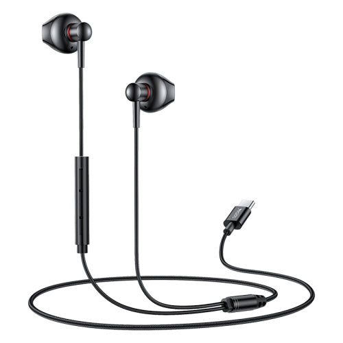 Yesido YH49 Earphones with Wired Control, Ergonomic Design, 3 Buttons, Type-C Connector - Black