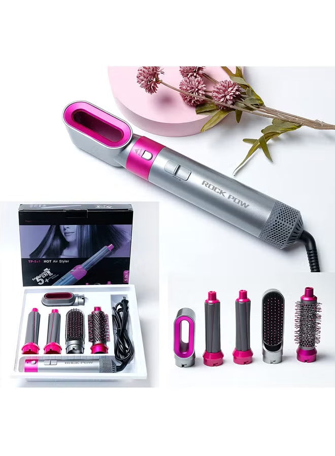 5 in 1 One Step Hair Dryer Styler Grey/Pink