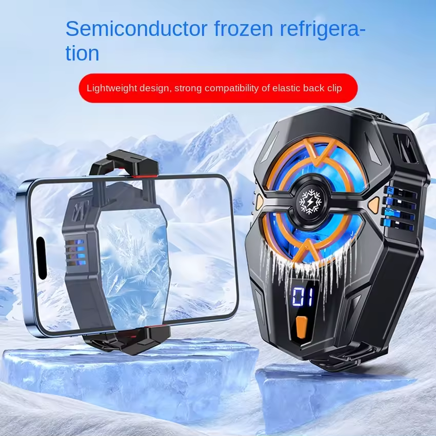 New Semiconductor Mobile Phone Cooler with Ice Cooling Feature, Silent Magnetic Suction for Live Streaming