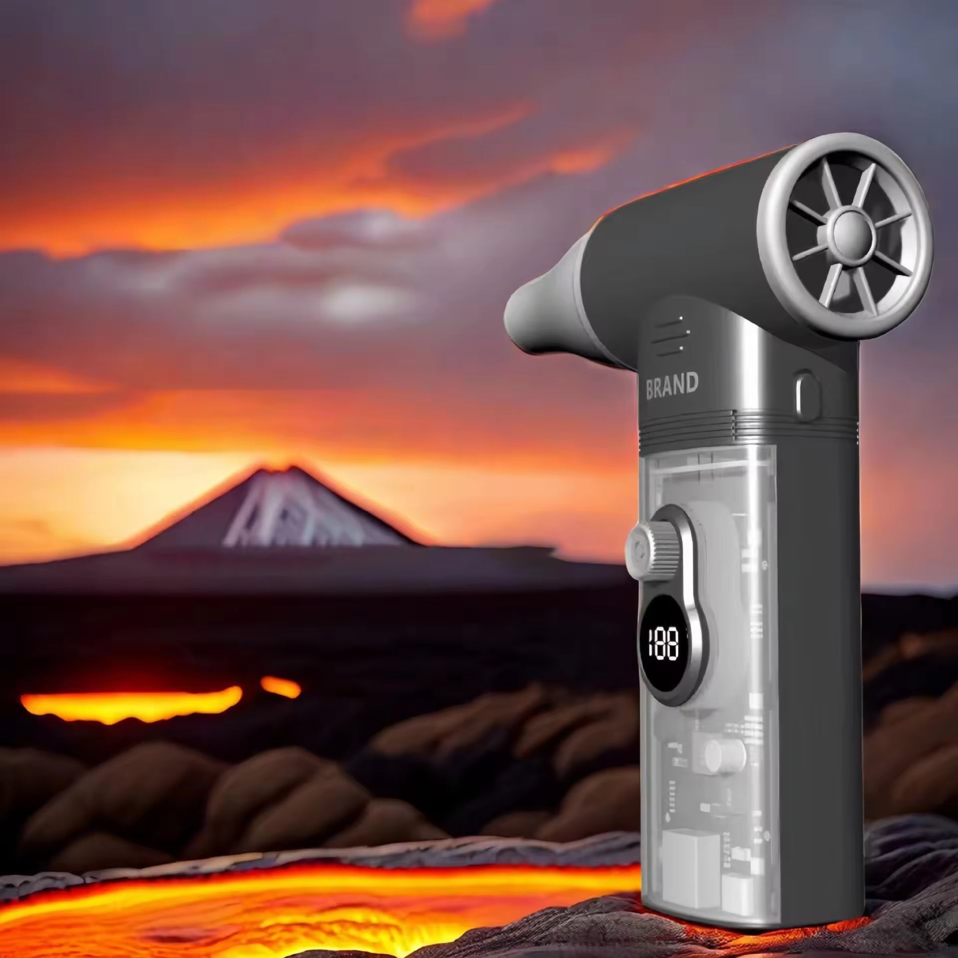 ADAK 2 in 1 Turbo Fan and Blower - Foldable Rechargeable Handheld Mini Turbo Fan with 100000RPM, 28W Powerbank, Portable LED Light