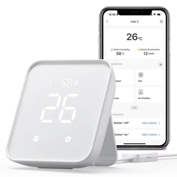 SwitchBot Hub 2 (2nd Gen) – Smart Home Hub with Matter Support, Built-in Thermometer and Hygrometer, Compatible with Alexa and Google Assistant