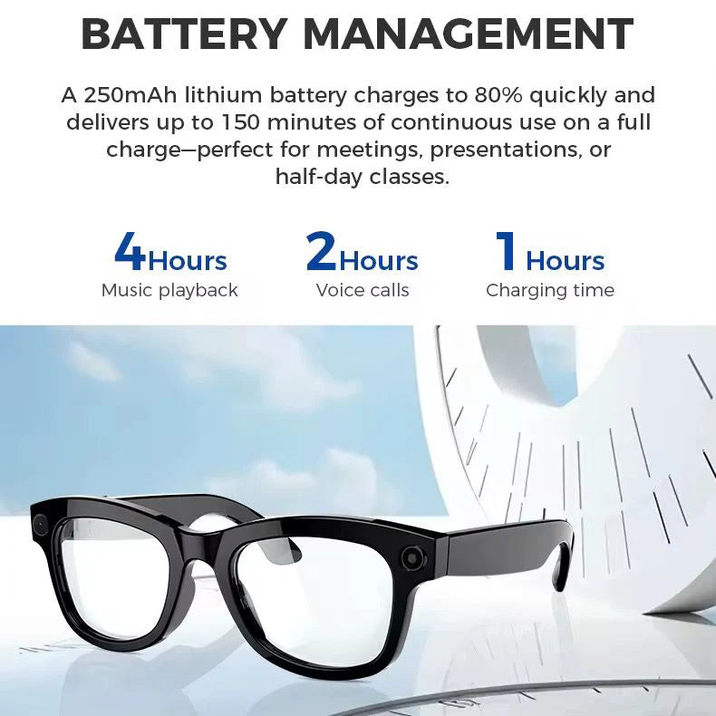 New AI Voice Smart Glasses HD 1080P Camera Polarized Sunglasses Video Conference Recorder
