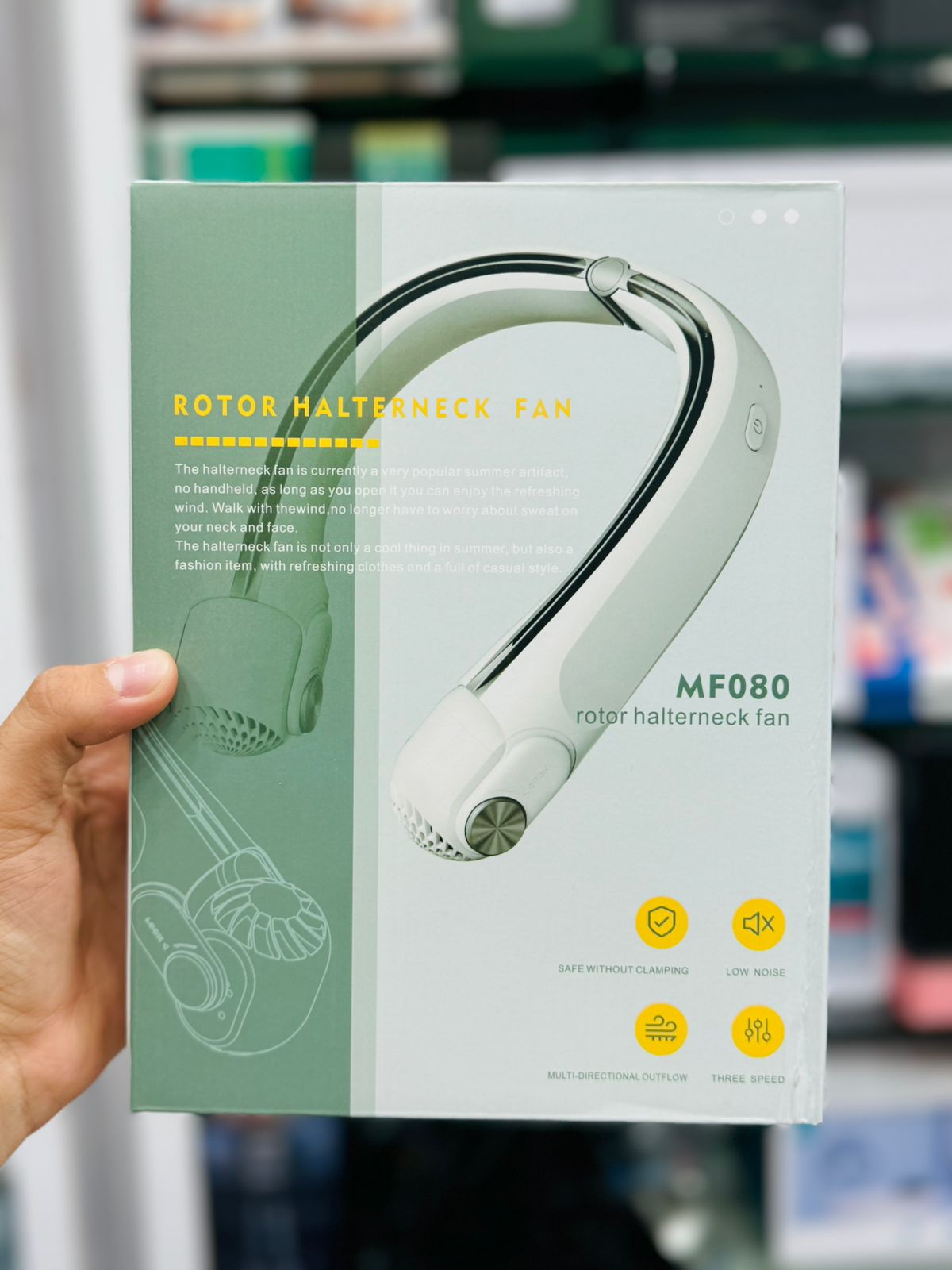 Portable Wearable Neck Fan with DC Silent Motor, Rechargeable Bladeless Design, Lightweight Personal Cooling Device