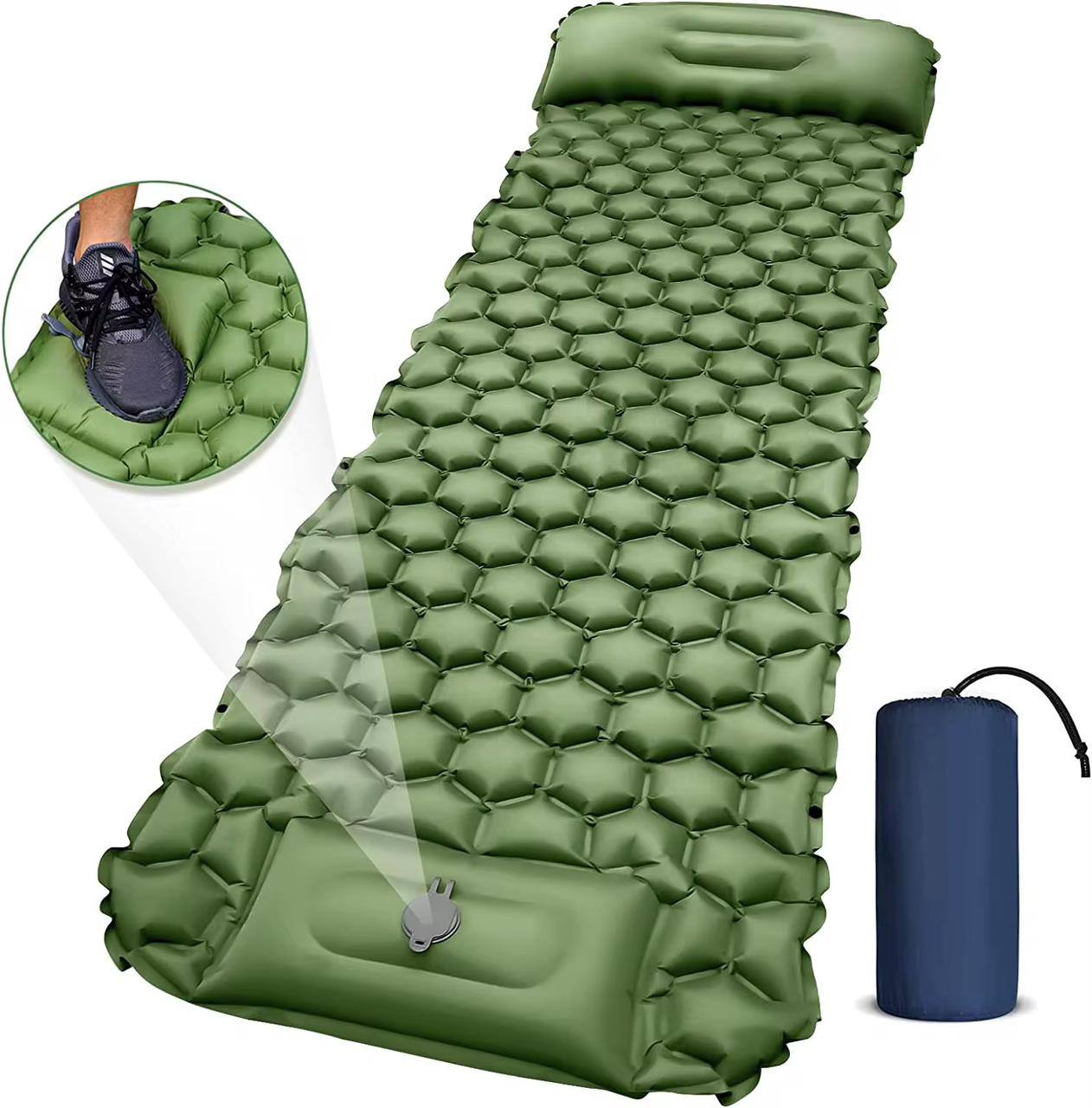 Self-Inflating Camping & Backpacking Sleeping Pad with Integrated Pillow & Built-in Foot Pump – Ultralight, Waterproof
