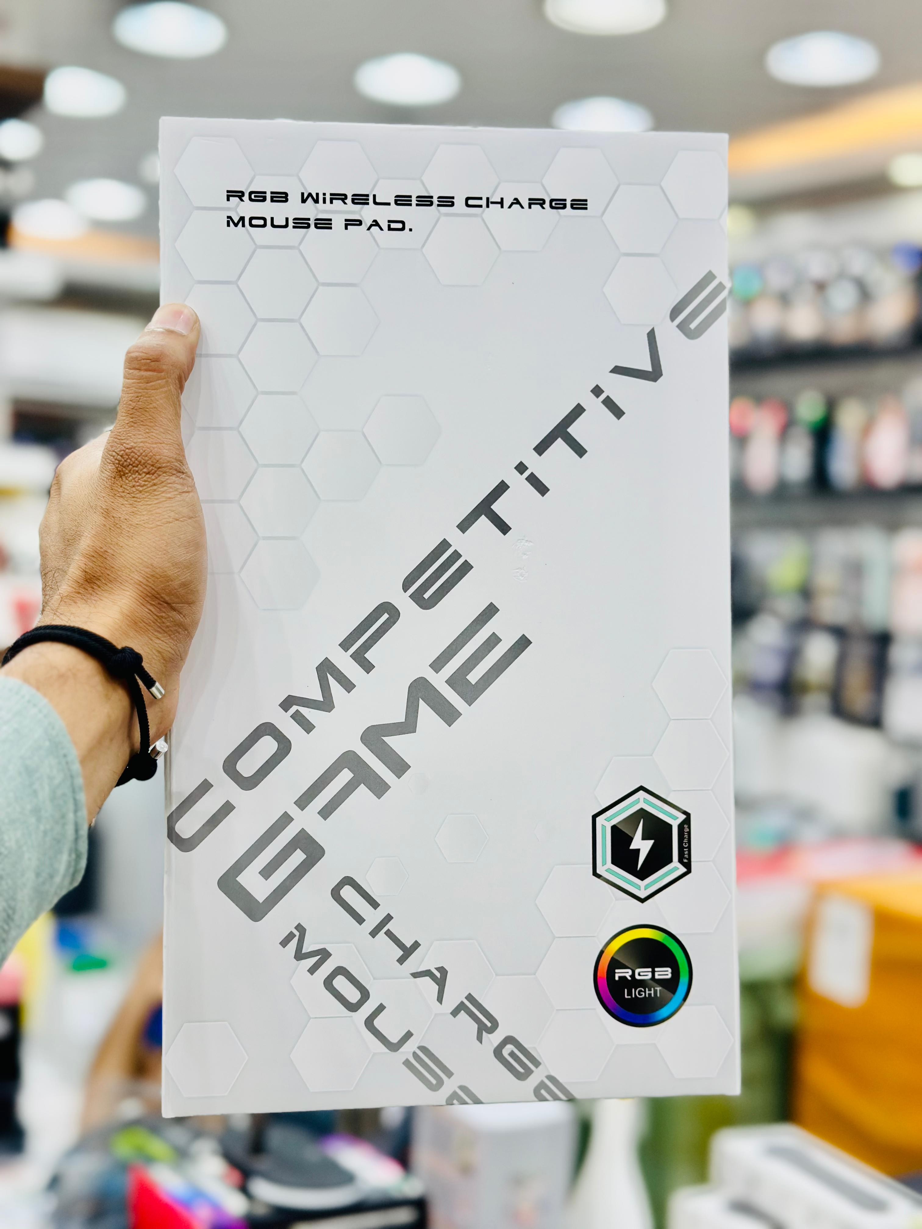 RGB Ergonomic Mouse Pad with Wrist Support, Made from Premium Microfiber Nylon Lycra, Anti-Slip Base, Splash-Proof Design, Breathing Light Cycle