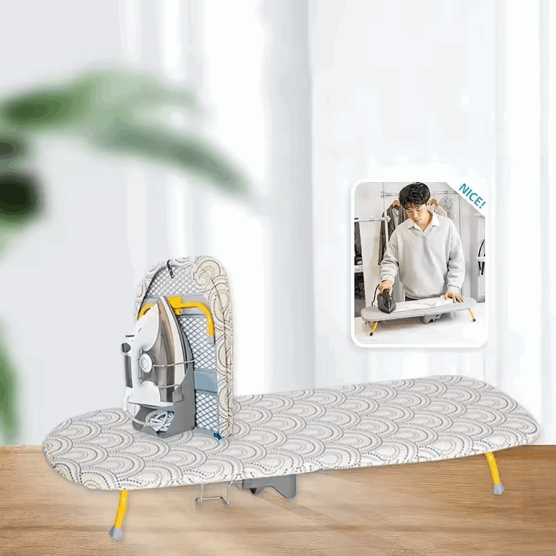 Wall-Mounted Ironing Board Space-Saving Folding Legs Heat-Resistant Cloth Cover Iron Storage Use Clothing Designed Small Spaces