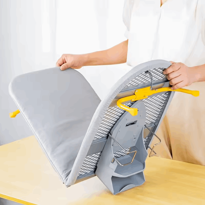 Wall-Mounted Ironing Board Space-Saving Folding Legs Heat-Resistant Cloth Cover Iron Storage Use Clothing Designed Small Spaces