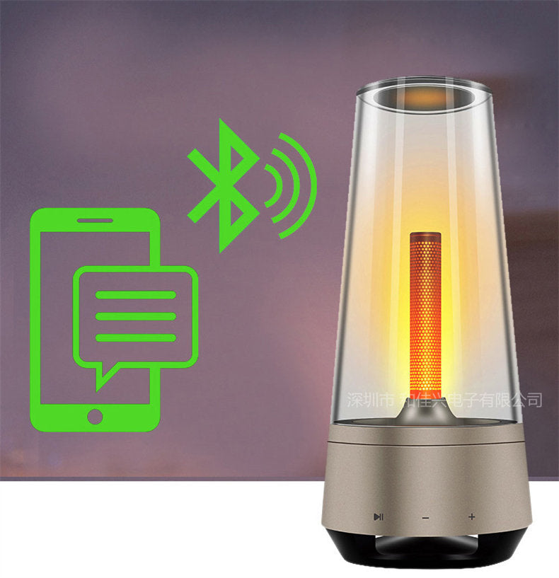 ADAK Living Candle Lamp Bluetooth Speaker - Decorative Flame Style LED Light, Smart Bedside Lamp with App and Rotate Control