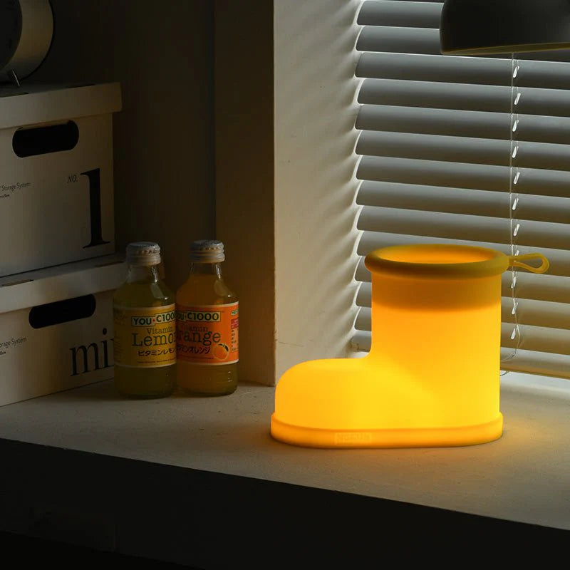 Rainboot Night Light — Cute Dimmable Lamp for Kids, Soft Silicone Bedside Light