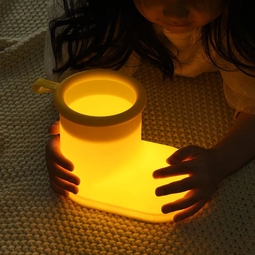 Rainboot Night Light — Cute Dimmable Lamp for Kids, Soft Silicone Bedside Light