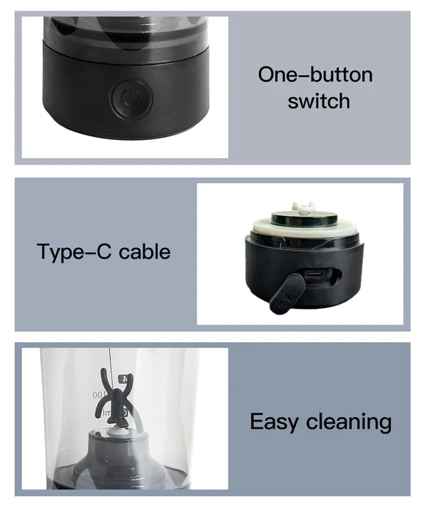 Portable Electric Protein Shaker Bottle - 600ml Rechargeable Mixing Cup, 10,000 RPM High-Speed Motor, BPA-Free Mixer for Protein Shakes & Pre-Workout