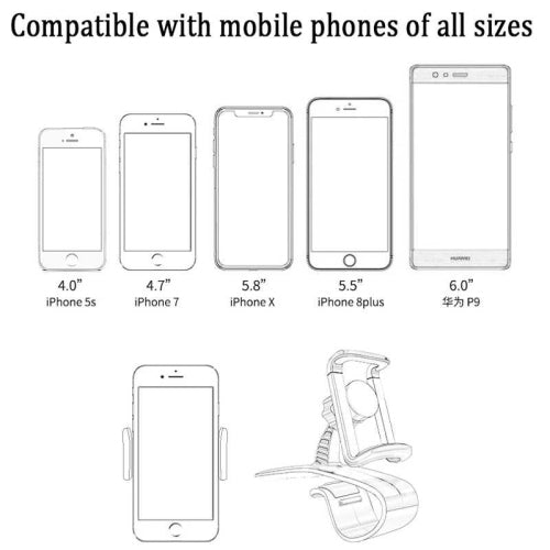 Yesido C103 360° Rotation Dashboard Phone Car Holder – Universal Clip Mount