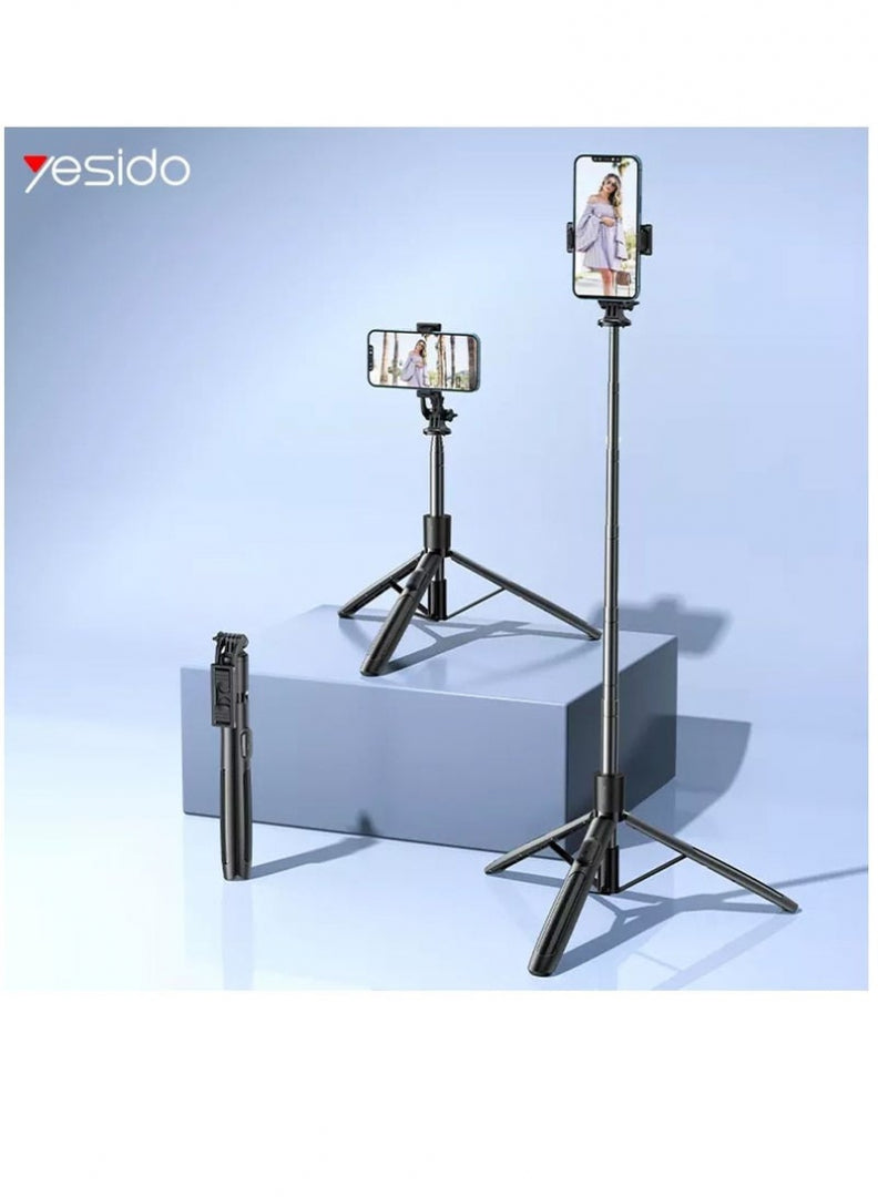 Yesido SF13 Wireless Bluetooth Selfie Stick with Tripod for Android & iOS - Black