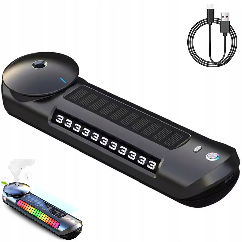 Solar Car Aroma Diffuser Temporary Parking Number Plate Car Intelligent Spray with Start Parking Aroma Diffuser