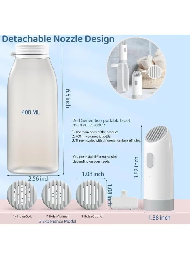 MOMENT Portable Bidet for Travel, Travel Bidet 4 Spray Modes, High-Pressure Handheld Electric Bidet Sprayer, Rechargeable Compact Portable for Women & Men