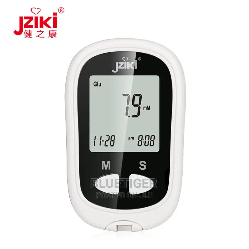 Jziki New Design Easy LCD Display Electronic Digital Equipment Glucometer Blood Glucose Meter With Medical Test Strips