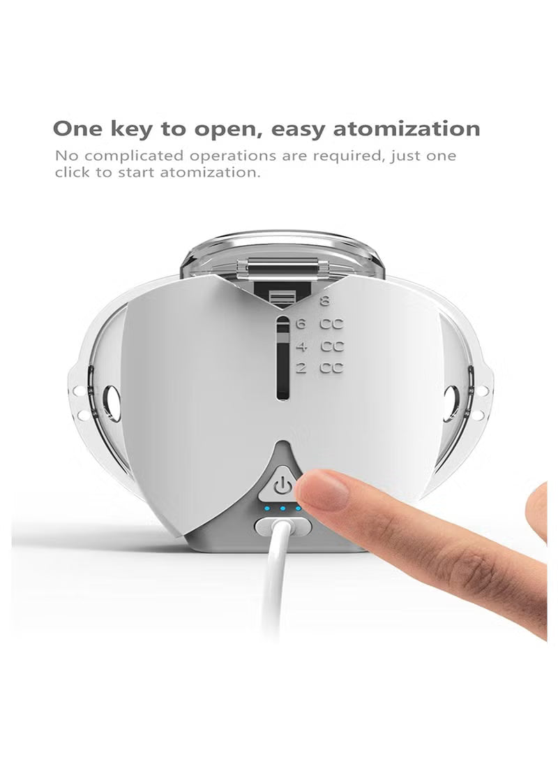 Automatic Medical Steam Inhaler, Portable Nebulizer Machine, Ultrasonic Mesh Nebulizer to Relieve Allergies, Asthma and Breathing Problems for Adults and Children, with USB Connection and Two Masks