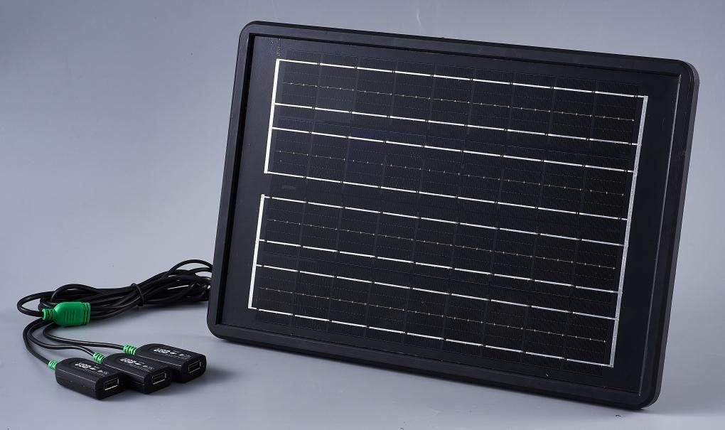 FU ZHAO CC9015 Solar Lighting System & Portable Power Bank | Includes 2 LED Bulbs & 5A High-Speed USB Output