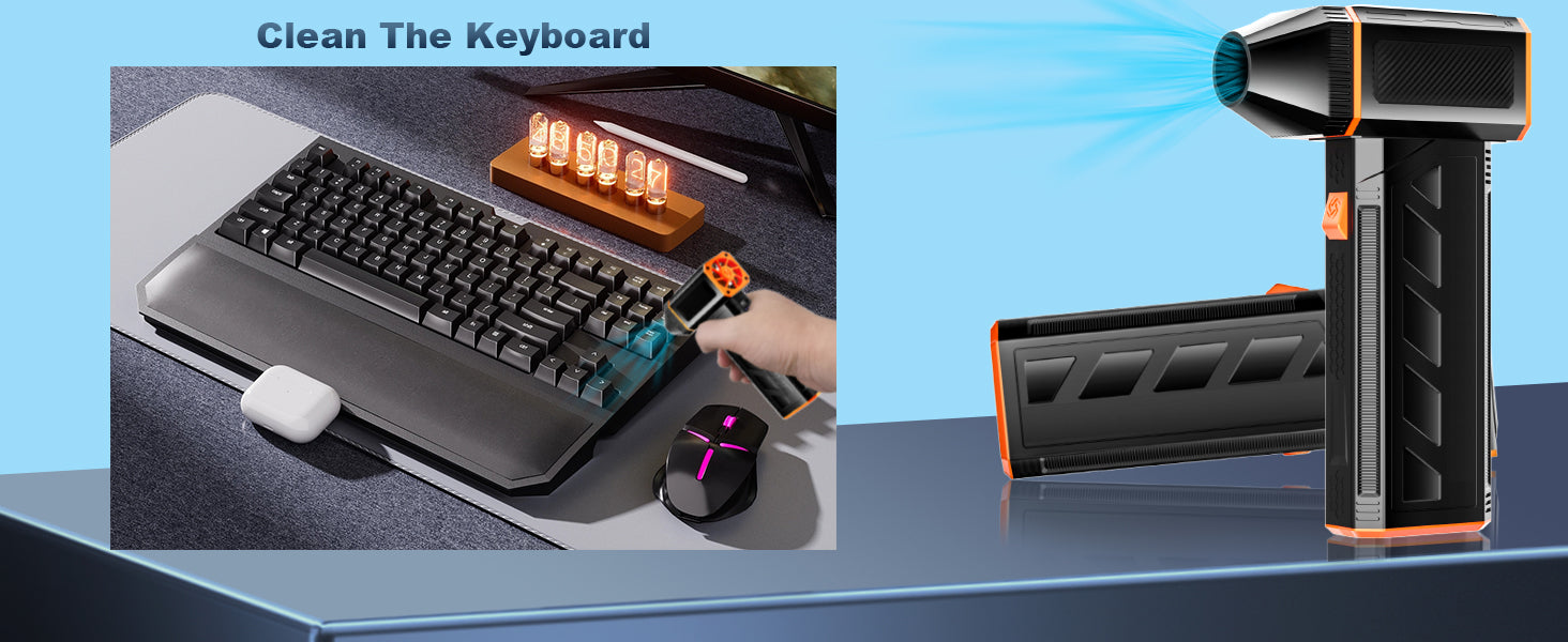 3-Speed Electric Duster, High-Speed Mini Jet Blower with Rechargeable Battery, Up to 150g Per Minute High-Speed Brushless Motor