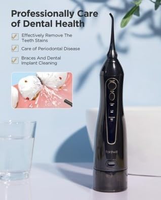 Professional Cordless Water Flosser – Portable and Waterproof with 300ml Reservoir for Easy Oral Care