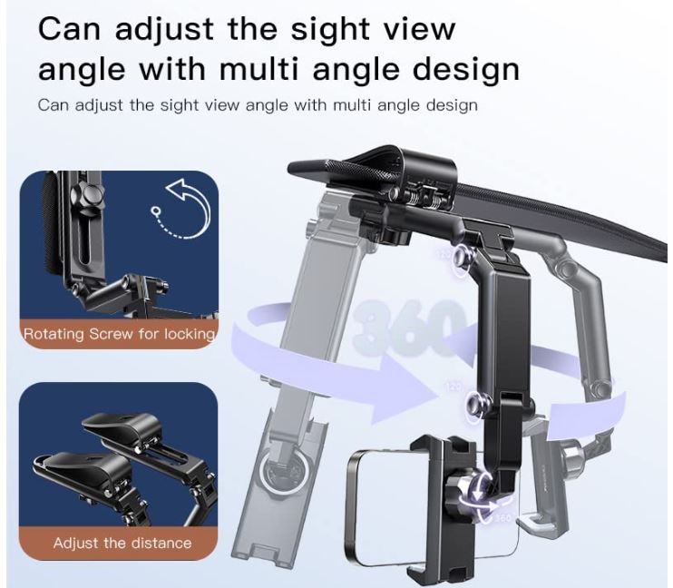 Car Sun Visor Phone Holder - Universal Clip, 360° Adjustable, Foldable Design with Non-Slip Silicone Pad