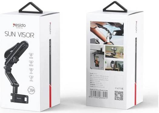 Car Sun Visor Phone Holder - Universal Clip, 360° Adjustable, Foldable Design with Non-Slip Silicone Pad