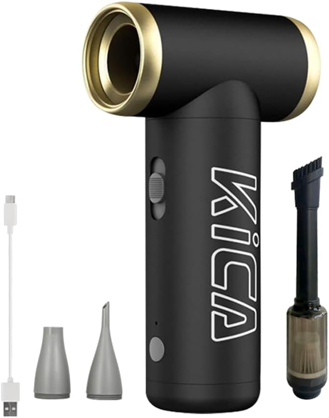 KICA Jet Fan 2 With Vacuum KIT, Multifunctional Blowing Suction Integrated Vacuum Cleaner (Black)