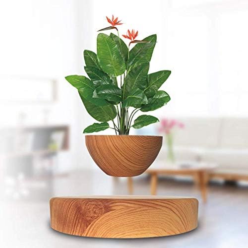 Levitating Air Bonsai Pot, Magnetic Suspension Levitating Air Flower Pots - Creative Design Levitation Bonsai - Home Office Decorations - Fun Gift,brown