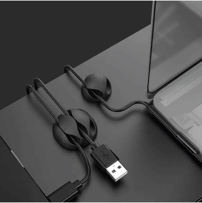 Green Lion 10 In 1 Cable Organizer 3M Self Adhesive | GNCABORG10BK | Black