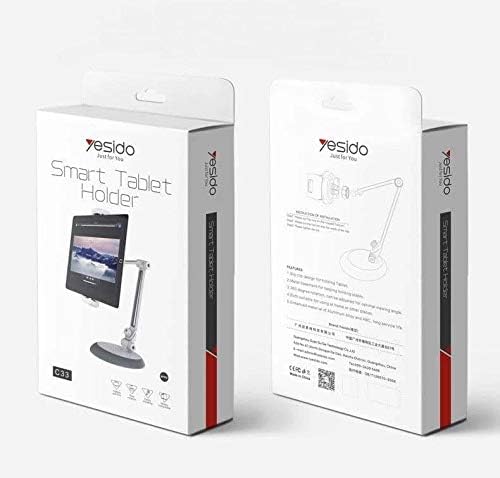 Yesido C33 Universal Lazy Tablet & Phone Holder – Adjustable Stand, White
