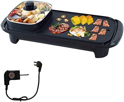 GREEVA Electric 2000 Watt Barbeque Smokeless Grill Grilling Set Indoor and Outdoor Temperature Control Drip Tray-Black Electric Bbq With 12 Skewers Barbeque Grill Set For Home (Hot Pot)