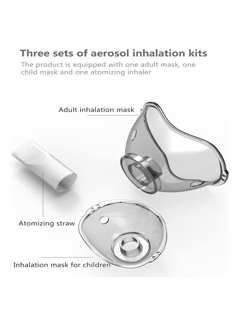 Automatic Medical Steam Inhaler, Portable Nebulizer Machine, Ultrasonic Mesh Nebulizer to Relieve Allergies, Asthma and Breathing Problems for Adults and Children, with USB Connection and Two Masks
