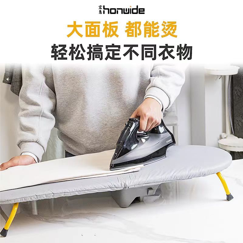 Wall-Mounted Ironing Board Space-Saving Folding Legs Heat-Resistant Cloth Cover Iron Storage Use Clothing Designed Small Spaces