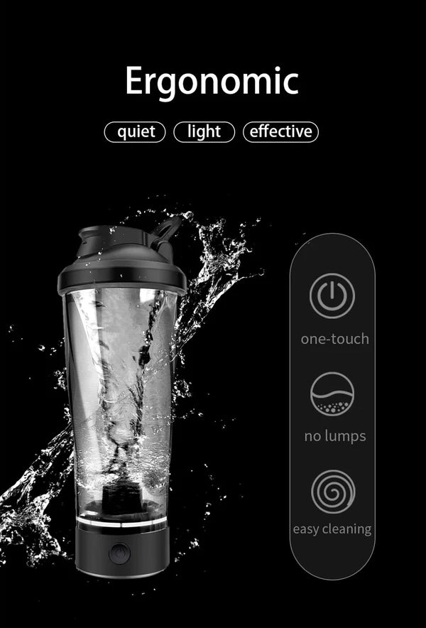 Portable Electric Protein Shaker Bottle - 600ml Rechargeable Mixing Cup, 10,000 RPM High-Speed Motor, BPA-Free Mixer for Protein Shakes & Pre-Workout