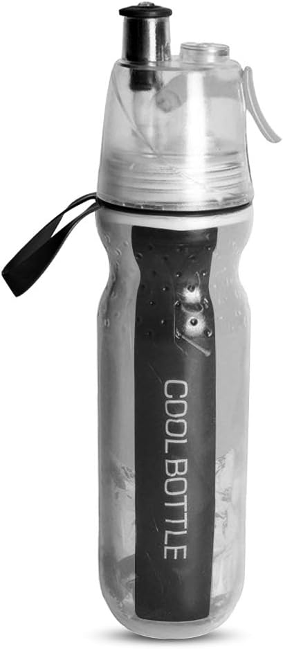 Local Makes A Comeback Botella Spray Plastic Outdoor Sports Cold Moisturising Spray Compatible with Outdoor Sports, School, Office, Home, etc. Black