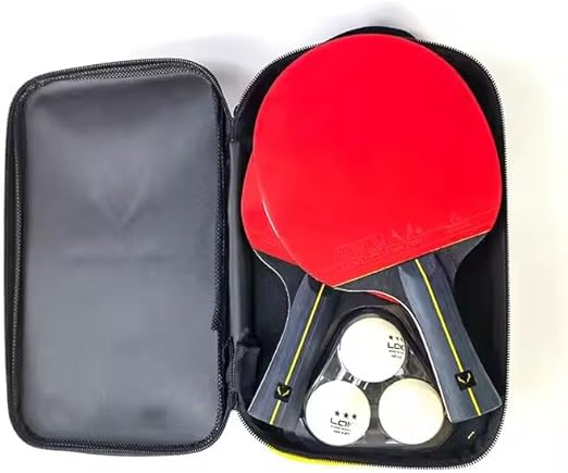 Table Tennis Racket Set for Two Player, LOKI Rxton Series, 175cm Extendable Net, Six Balls (Three Star), Double Layer Zipper Bag for Intermediate and Advanced Levels.