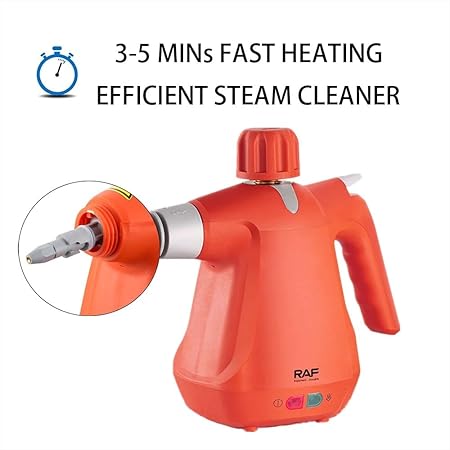 Steam Cleaner 1000W – 350ml Large Tank – 10-in-1 Multi-Purpose Cleaner with Extended Nozzle, Glass Brush, Towel Brush, and Accessories - RAF R.1372